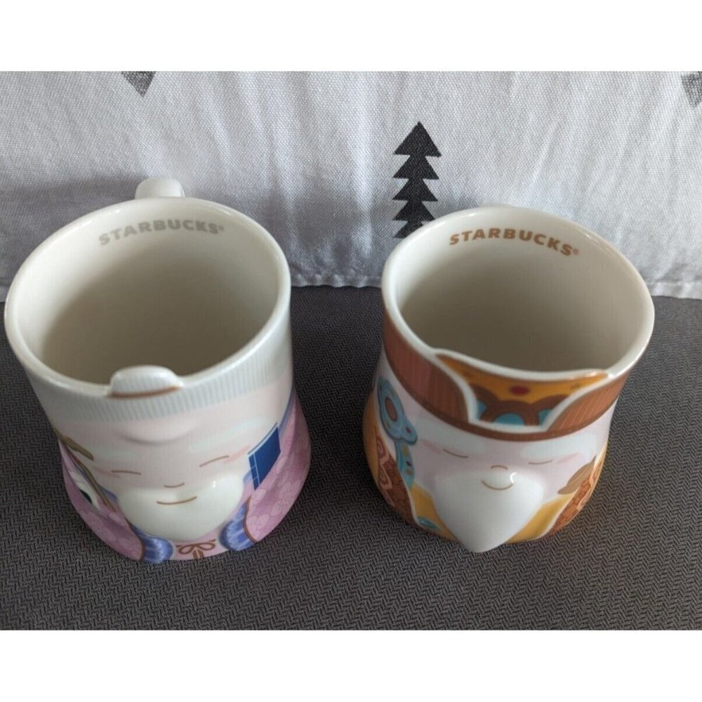 Starbucks EXCLUSIVE Taiwan Beigang God series Mugs Set Of 2 BRAND NEW 12oz - Picture 2 of 9